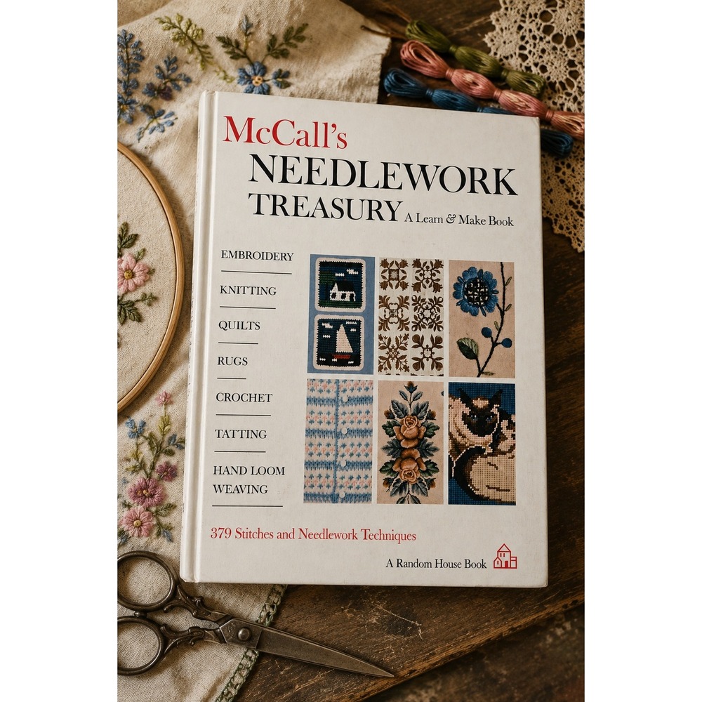 McCalls Needlework Treasury Book 1964 Knitting Crochet Embroidery Vintage Crafts